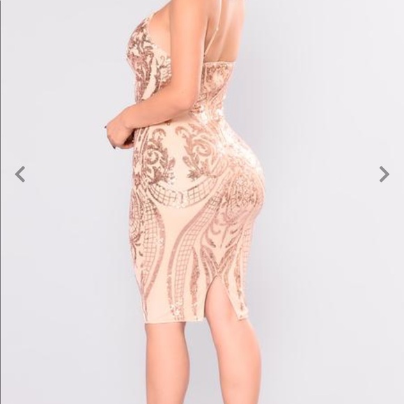Fashion Nova Dresses & Skirts - Ashe sequin Dress- rose gold